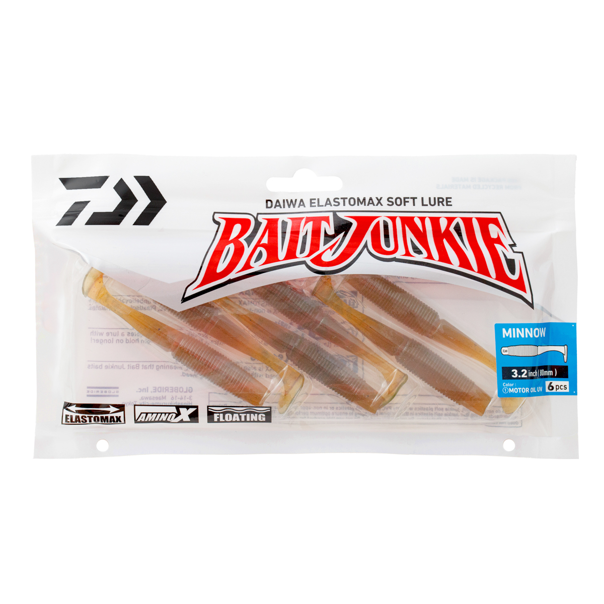 Силиконовая приманка Daiwa Bait Junkie Minnow MOTOR OIL UV (3.2")